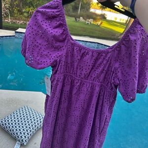 Time and Tru Purple Eyelet Dress